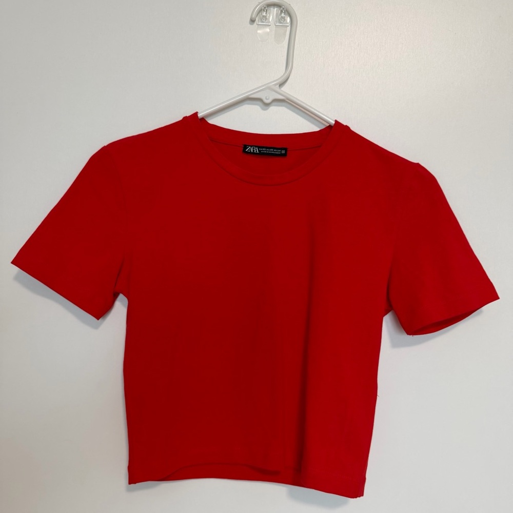 Zara Red Short Sleeve Tee